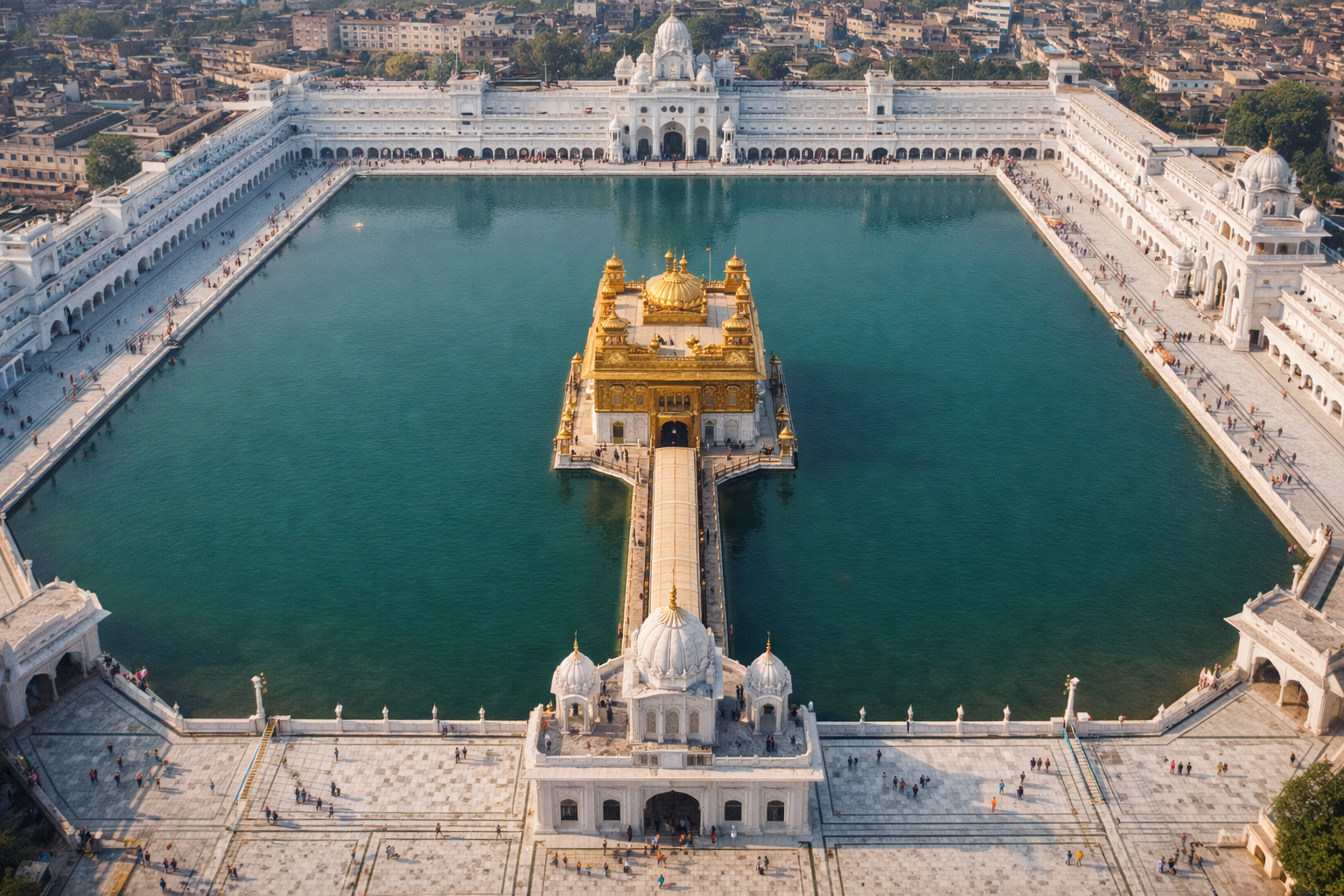 Golden Temple Aerial View — Complete Complex in Amritsar